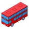 Map red bus icon isometric vector. England tour
