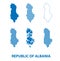 Map of Republic of Albania - vector set of silhouettes