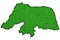 Map of Rio Grande do Norte on green felt