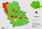 Map of Romania with administrative divisions of Prahova county map with communes, city, municipalities, county seats