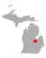 Map of Saginaw in Michigan