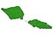 Map of Samoa on green felt