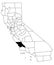 Map of  San Luis Obispo County in California state on white background. single County map highlighted by black colour on