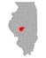 Map of Sangamon in Illinois