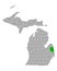 Map of Sanilac in Michigan