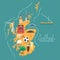 Map of Scotland vector illustration, design element