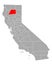 Map of Shasta in California