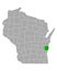 Map of Sheboygan in Wisconsin