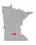 Map of Sibley in Minnesota