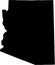 Map silhouette of US State of Arizona Vector illustration