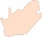 Map of South Africa with black contour lines.