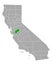 Map of Stanislaus in California