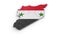 Map of Syria with flag. Formed by individual states, falling from top to bottom on white background.