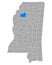 Map of Tallahatchie in Mississippi