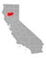 Map of Tehama in California