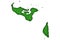 Map of Tonga on green felt