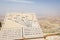 Map on top of Mount Neboin Jordan where Moses viewed the Holy La