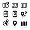 Map travel icons set