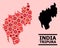 Map of Tripura State - Collage of Covid Biological Hazard Infection Items