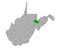 Map of Tucker in West Virginia