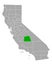 Map of Tulare in California