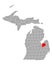 Map of Tuscola in Michigan