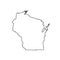 Map of the U.S. state of Wisconsin