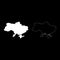 Map Ukraine icon outline set white color vector illustration flat style image