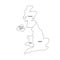 Map of United Kingdom countries - England, Wales, Scotland and Northern Ireland. Simple flat vector outline map with