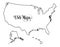 Map of The United States of America USA Outline Illustration on White Background