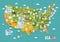 Map of usa. Vector illustration decorative design