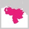 Map of Venezuela pink highlighted with neighbor countries