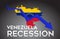 Map of Venezuela Recession Economic Crisis Creative Concept with Economic Crash Arrow
