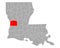 Map of Vernon in Louisiana