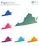 Map of Virginia with beautiful gradients.