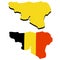 Map Of Wallonia. Region and flag of Belgium. Geography of Europe