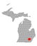 Map of Washtenaw in Michigan