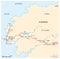 Map Way of St. James from Santiago de Compostela to Cape Finisterre, Spain