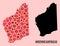 Map of Western Australia - Collage of Covid Biohazard Infection Icons