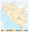 Map of the Western Balkans and Flat Map Pointers