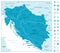 Map of the Western Balkans and Navigation Icons