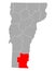 Map of Windham in Vermont