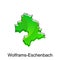 Map of Wolframs Eschenbach design template, vector illustration of Map Germany on white background