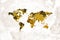 Map of the world artistic black gold marble design