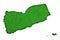 Map of Yemen on green felt