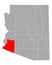 Map of Yuma in Arizona