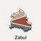 Map of Zabul province of afghanistan line modern illustration design, element graphic illustration template