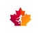 Maple Footballer Player logo design. Canadian Woman Footballer logo. Red Maple leaf with Football Player concept vector