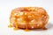 Maple-glazed donut tasty dessert background