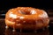Maple-glazed donut tasty dessert background